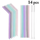 Трубочки силиконовые многоразовые, набор соломинок дюйма, с щеточками для чистки, 12 шт.