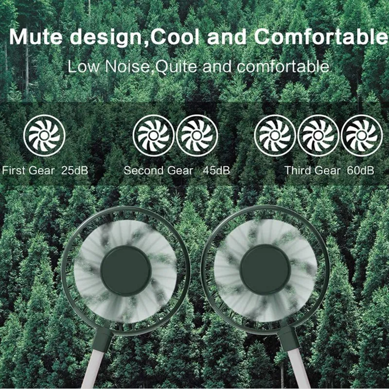 

Portable Fan Mini USB Fan Hand Free Personal Fan Hanging Neck Sport