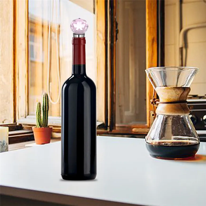 

30mm Wine Stoppers Diamond Crystal Stainless Steel Champagne Stopper Sparkling Wine Bottle Plug Sealer Convenient 8*3cm