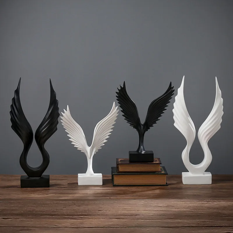 Nordic style resin handicraft Mirs wings angel  office study home furnishings