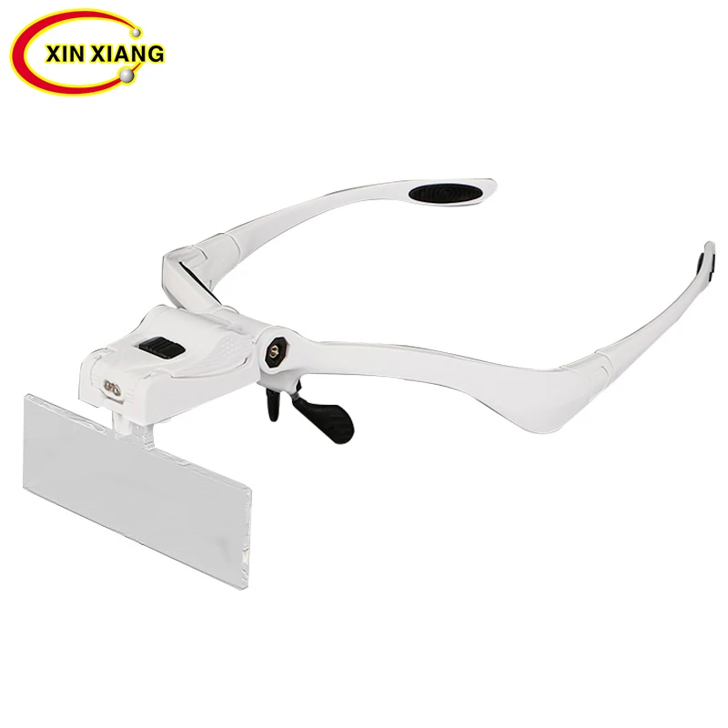 

9892BP LED Light Illuminated Magnifier 2 LED Mganifier Lamp 1X 1.5X 2.0X 2.5X 3.5X Magnifying Glass Soldering Welding Loupe