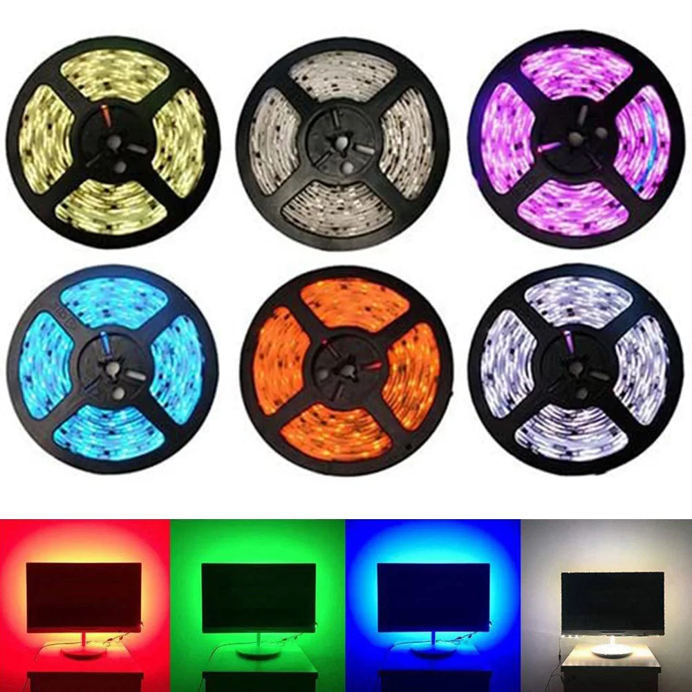 

5m RGB Flexible LED Light Tape TV Desktop Screen Decor with Remote Control