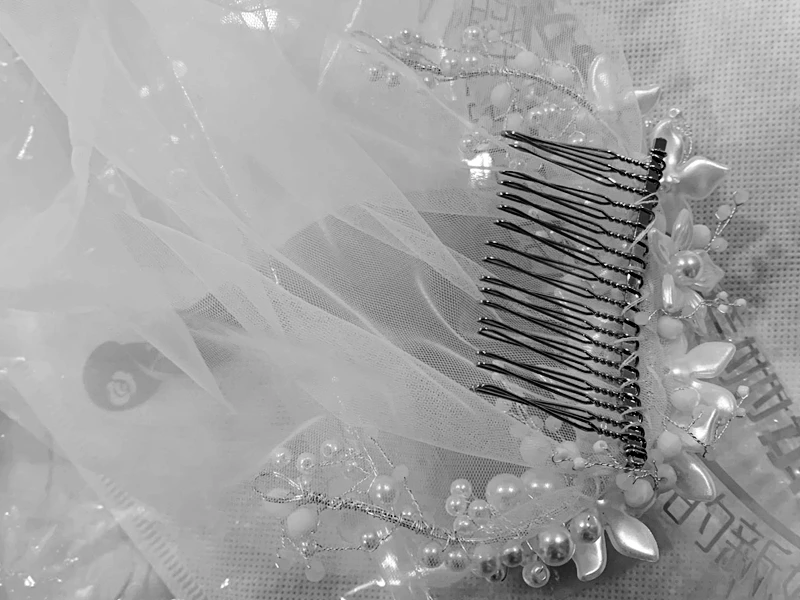 Головные уборы 2 м 3 цвет белый/слоновая кость аппликация из цветов свадебные