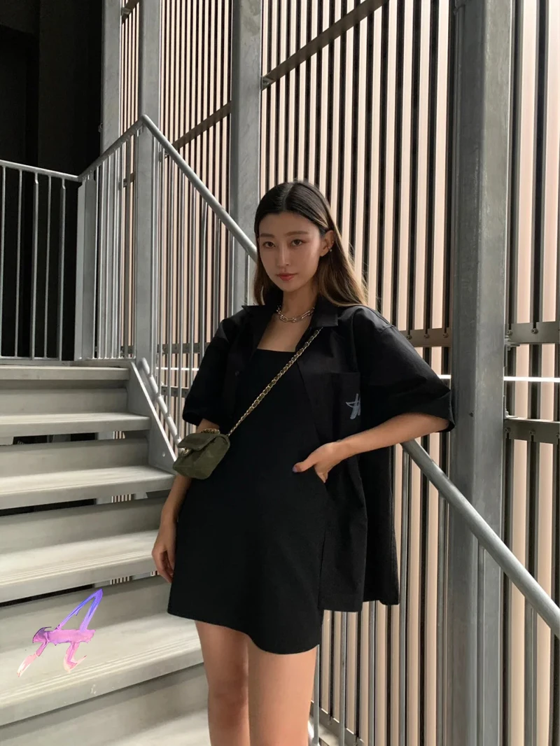

Welldone Short Sleeve Shirt Summer Lapel Women Men We11done Shirt Tops High Quality Metal Zipper Pocket Well Done Shirts
