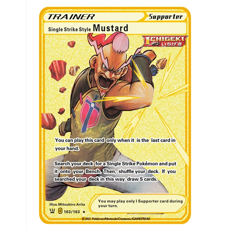 

Pokemon Cards TCG Game Anime Battle VMAX Card Gold Metal Card Charizard Pikachu Collection Card Action Figure Model Child Gift