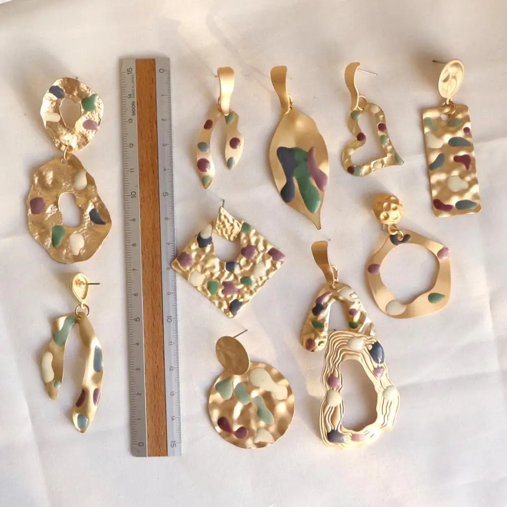 Fashion Dangle Drop Earrings For Women Geometric Gold Color Metal Punk Earring Bohemian New Jewelry | Украшения и аксессуары
