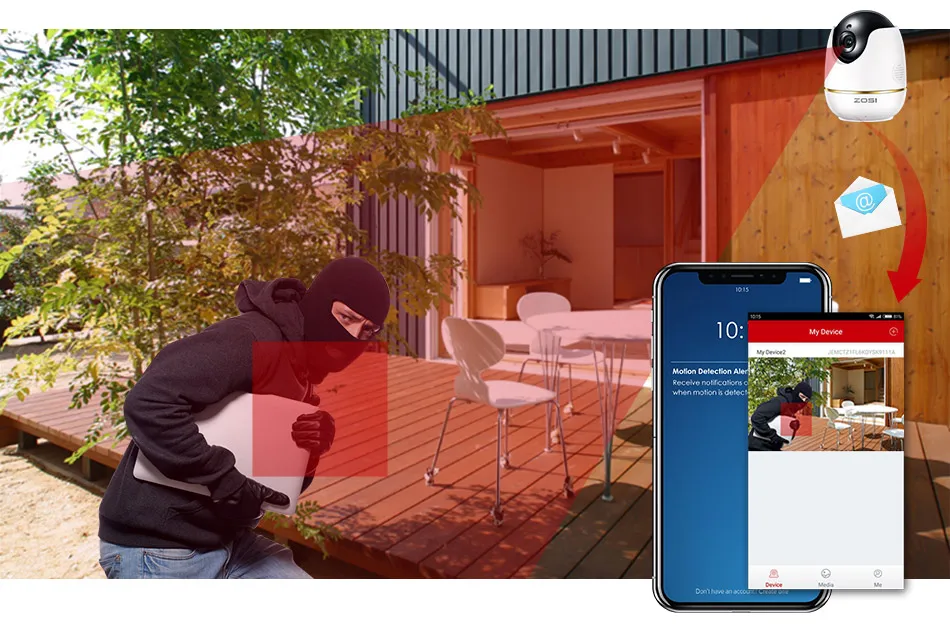 ZOSI 1080P HD Wifi беспроводная домашняя ip-камера безопасности 2.0MP ИК-Сеть CCTV камера видеонаблюдения с двусторонним аудио Радионяня