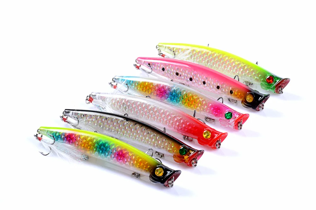 

11.1cm/13.2g 6 Colors pencil lure fishing lure set laser bionic bait wave climbing water is fake bait hard bait feather hook