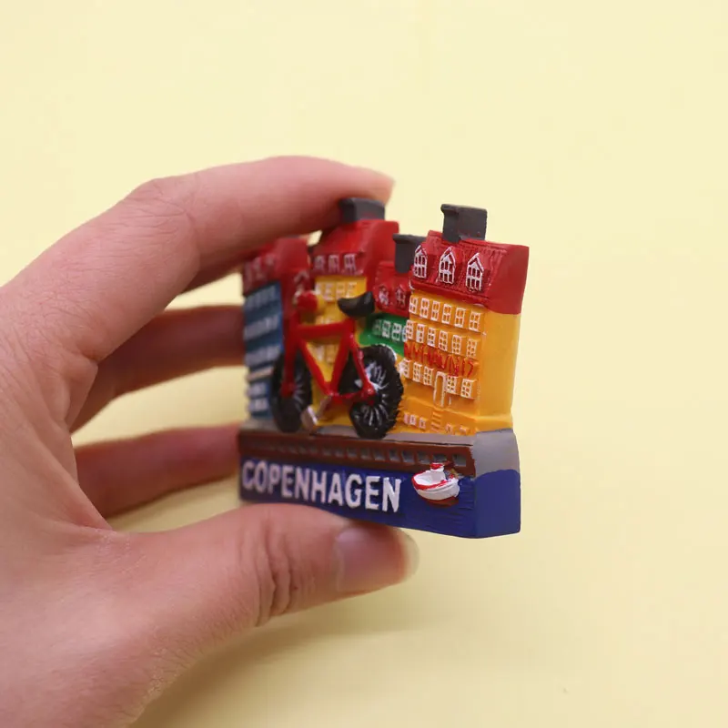 fridge magnet copenhagen souvenir denmark lanmark building resion stereo decoration magnetic sticker paste art crafts colorful | Дом и сад