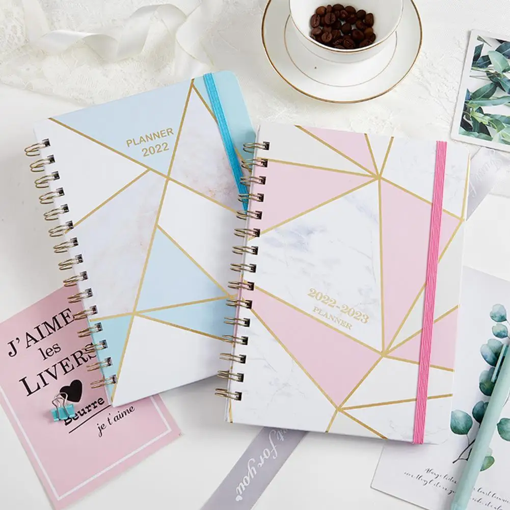 

Planner Flower Schedule Notebook Daily Plan Year Calendar A5 2022 Planner with Elastic Strap Paper for Recording School Supplies