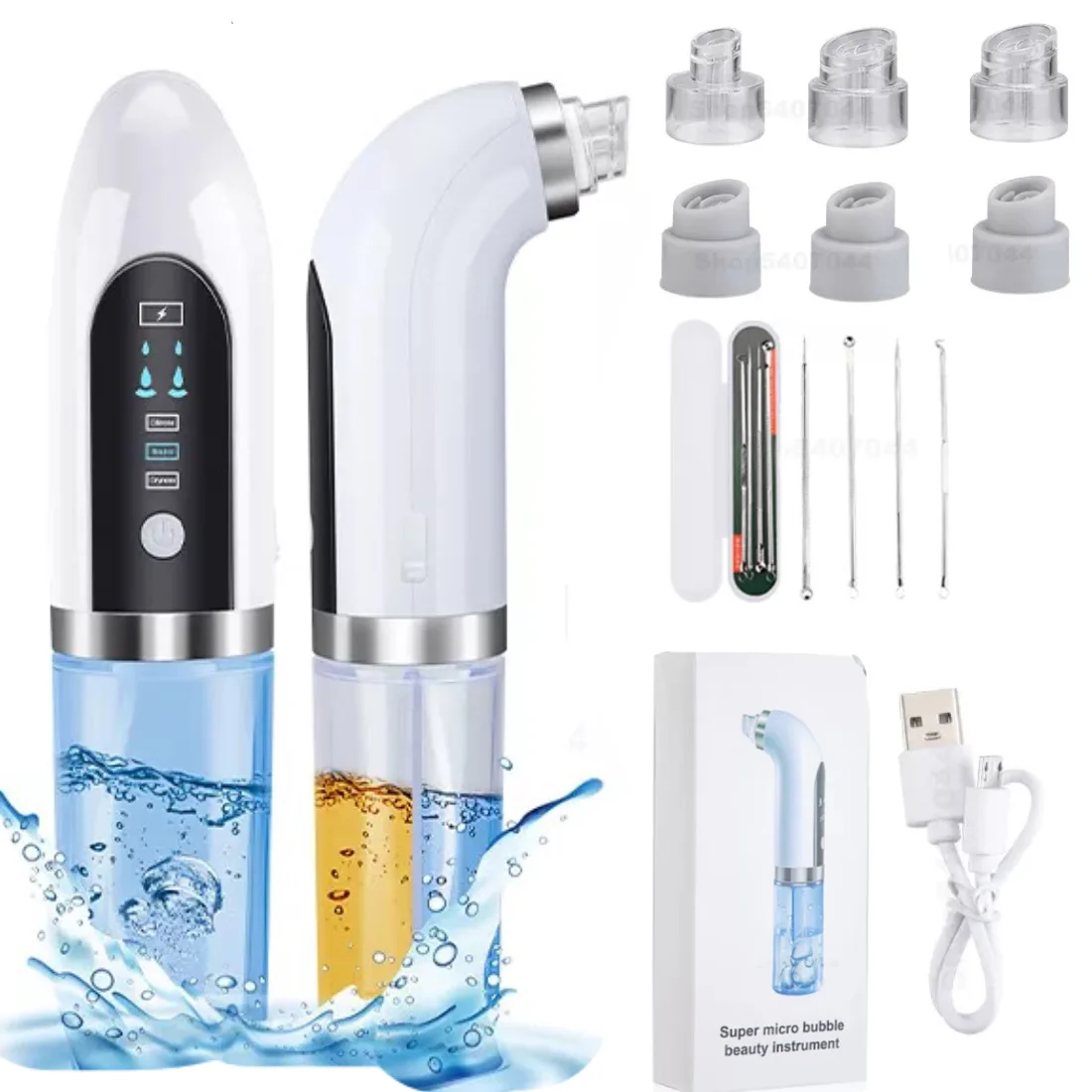 

Upgraded Vacuum Blackhead Remover Facial Acne Pore Pimple Cleaner Water Cycle USB Rechargeable Vacuum Suction Facial Skin Care