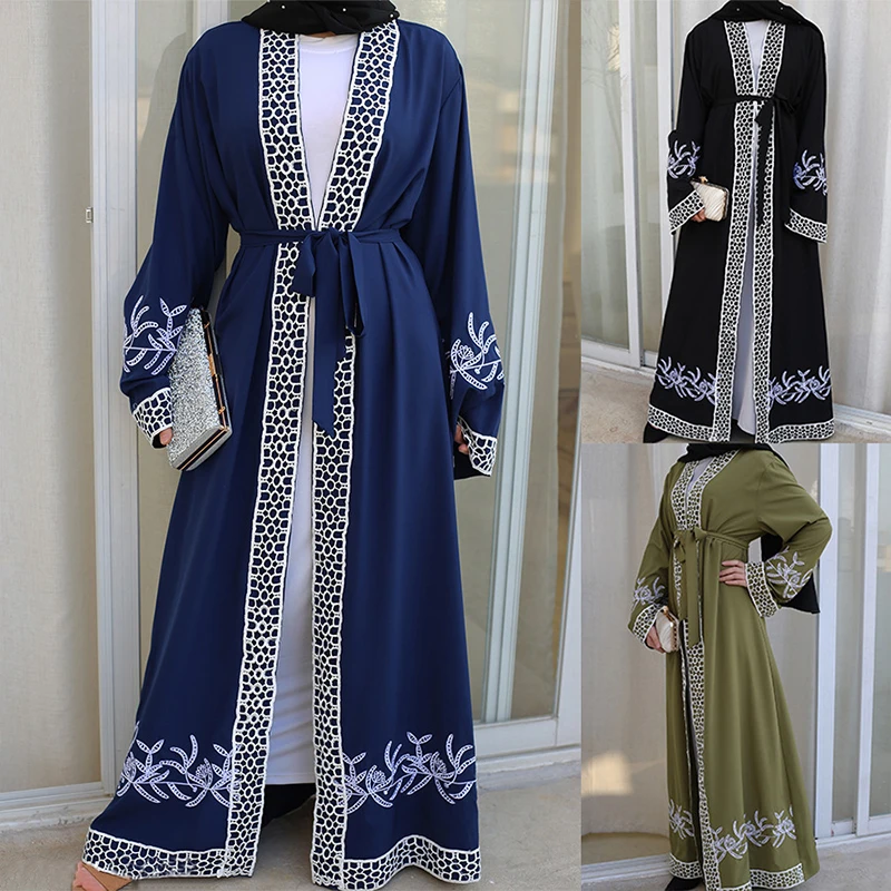 Siskakia Eid Mubara Abaya мусульманский 2020 новый кружевной вышитый лоскутный Дубай абайя