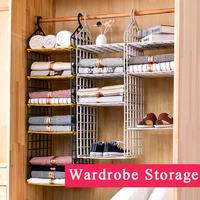 foldable hanging storage rack multi layer wardrobe clothes hanging bag closet shoe books sundries organizer shelf home organizer