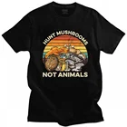 Винтажные охоты грибы не футболка с животными для мужчин с коротким рукавом хлопковая Футболка грибы психоделические галлюцинации футболка