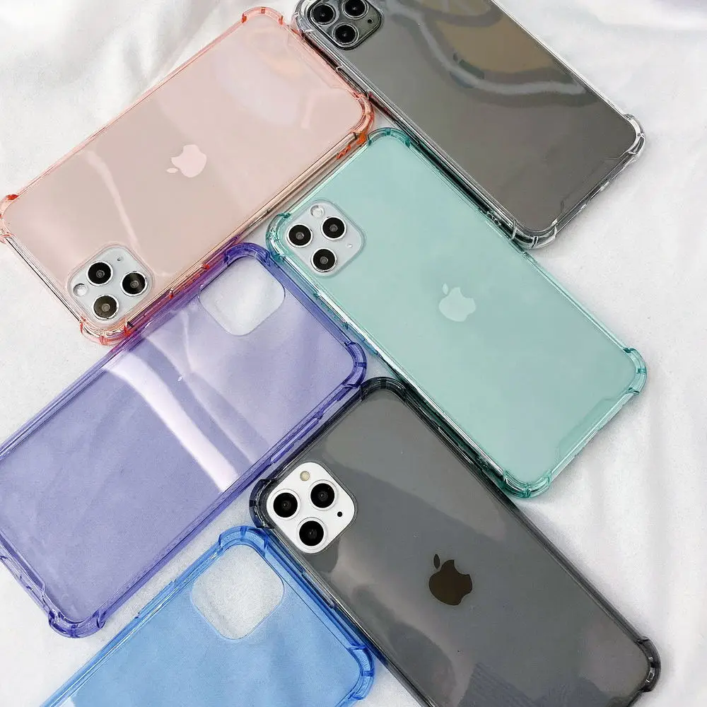 

Transparent Shockproof Case for iPhone 12 Mini 11 Pro Max XS XR X 6S 7 8 Plus Clear Anti-Knock Phone Shell Soft TPU Back Cover