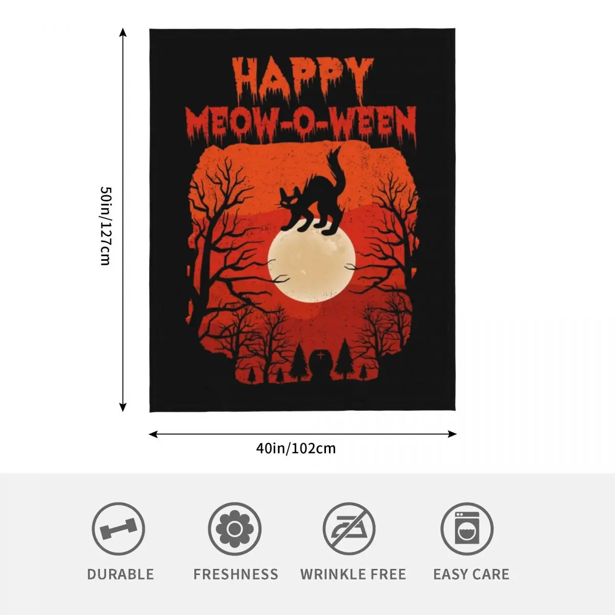 Флисовое одеяло с рисунком кошки на Хэллоуин покрывало для телевизора дивана