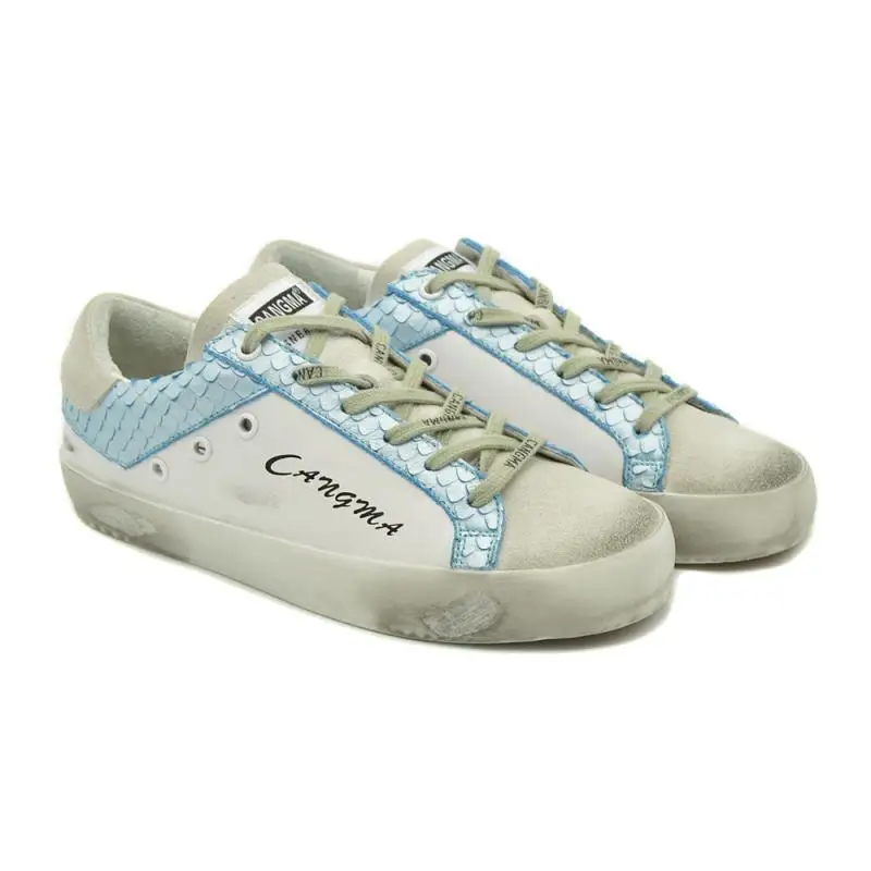 

CANGMA Роскошные брендовые дизайнерские женские кроссовки белые небесно-голубые повседневные женские кроссовки из натуральной кожи женские ...