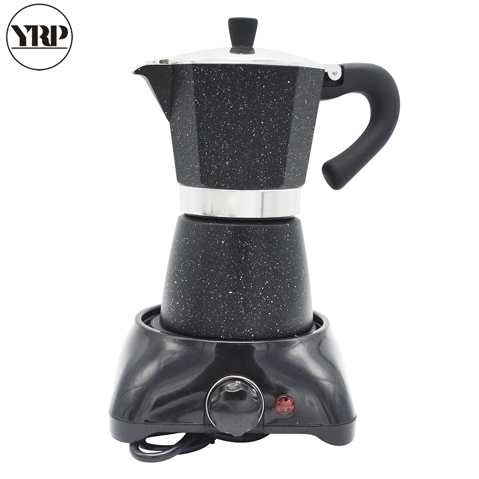 

YRPcoffee maker moka pot red black 6cups espresso portable barista tools kitchen accessories coffee pot filter kettle portable