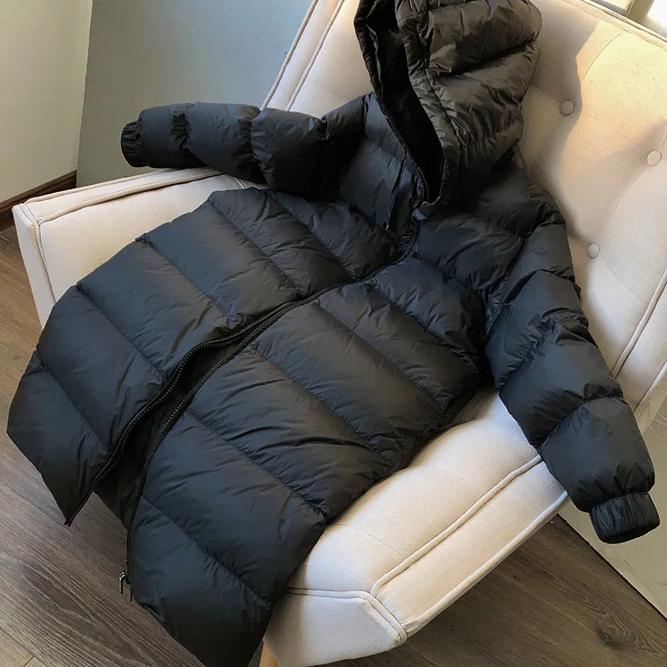 Winter New White Goose Down 350+g Down Filling Light Soft Warm Hooded Long Goose Down