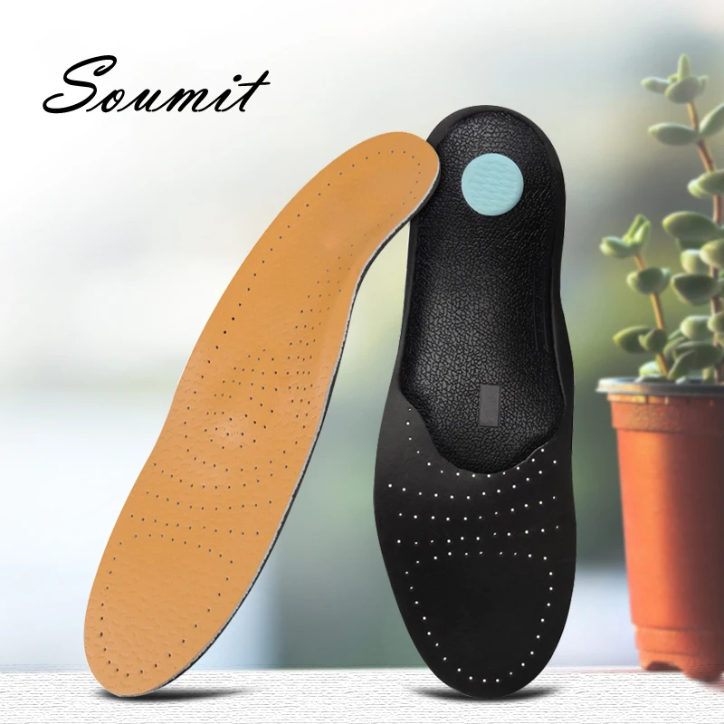 

Leather Orthopedic Insoles for Men Women Flat Foot Arch Support Shoes Sole O/X Leg Corrector Inserts Feet Care Orthotics Insole