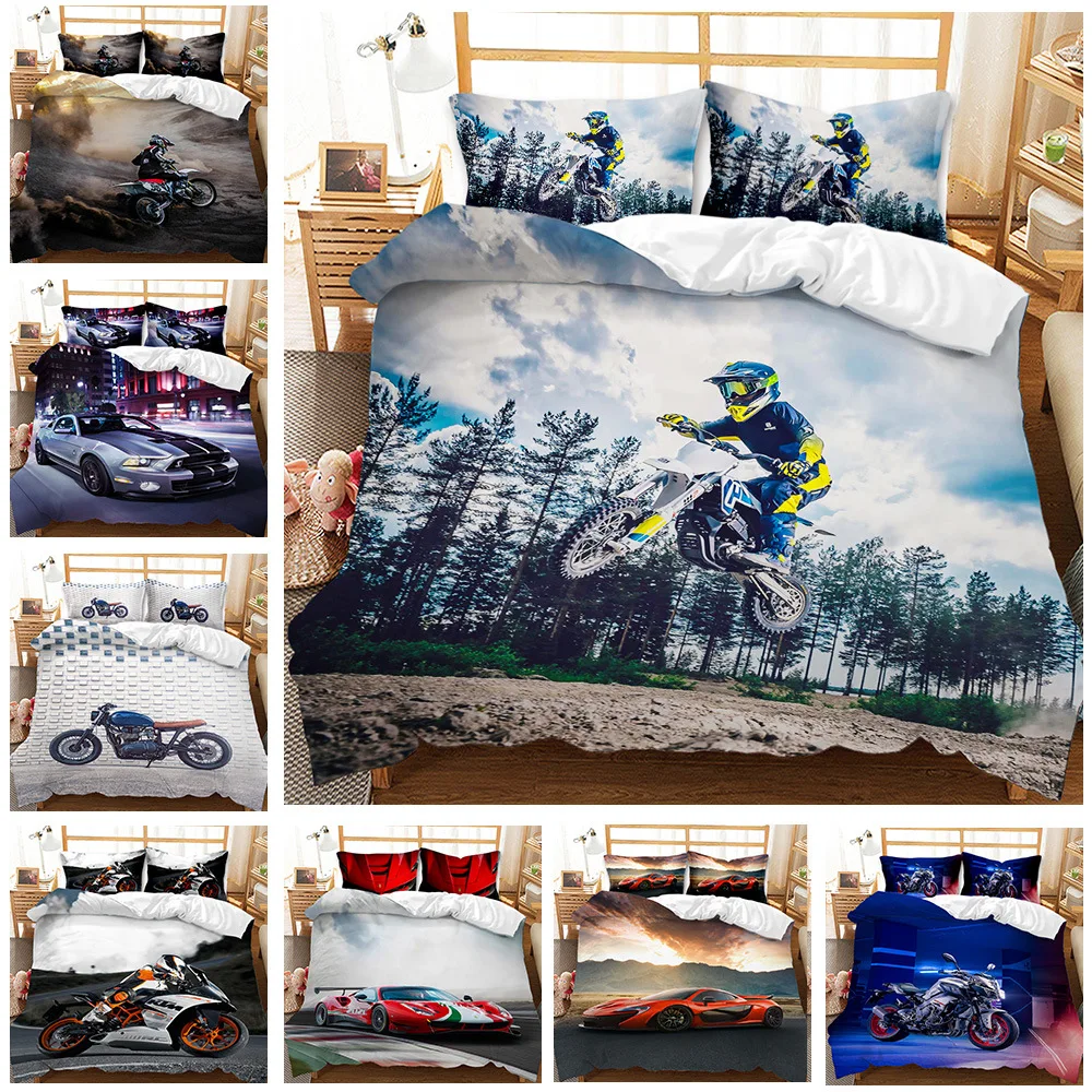 

Cars Motorcycles Cool 3D Print Comforter Bedding Sets Duvet Cover Set Pillowcase Home Textile Luxury Gift Queen Twin Single Size