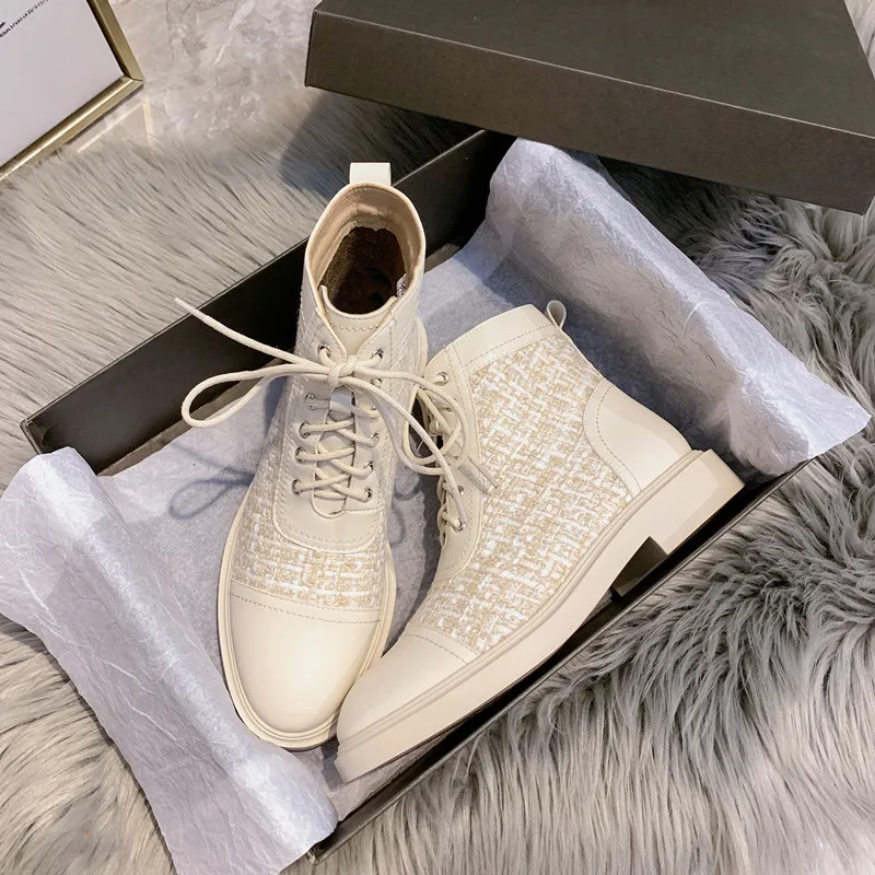 Рыцарские ботинки на шнуровке зимняя обувь для женщин 2020 популярные с круглым