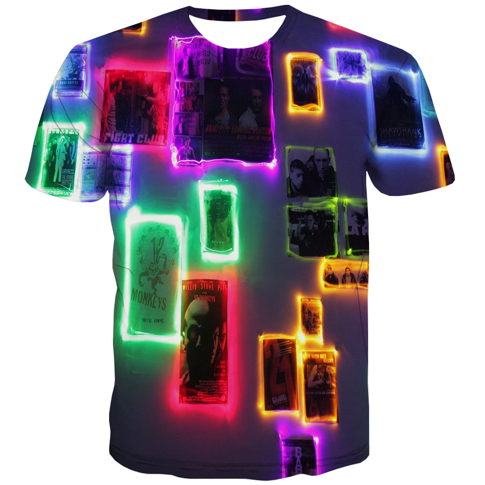 

Модель 2021, футболка с 3D графическим рисунком, Мужской легкий Топ, футболка с радужным рисунком, мужские/женские футболки, футболка с круглым ...