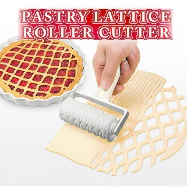 

Pastry Lattice Roller Cutter Plastic Pull Net Pizza Knife Wheel Pasta Lattice Roller Cutter Dough Biscuit Pie Kitchen Baking