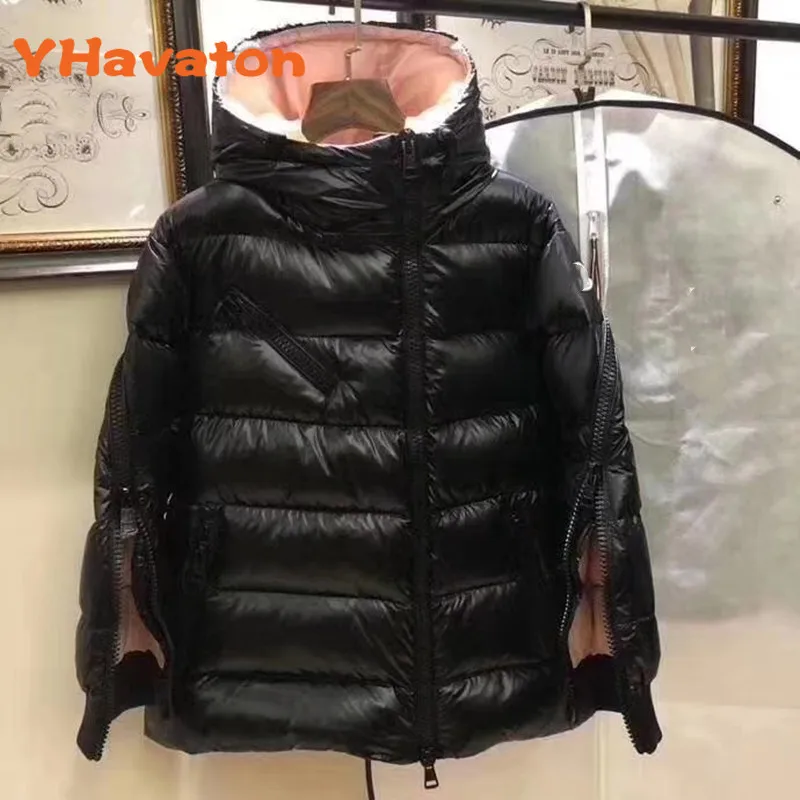 Брендовая Высококачественная женская зимняя пуховая куртка 90% Пух белой утки