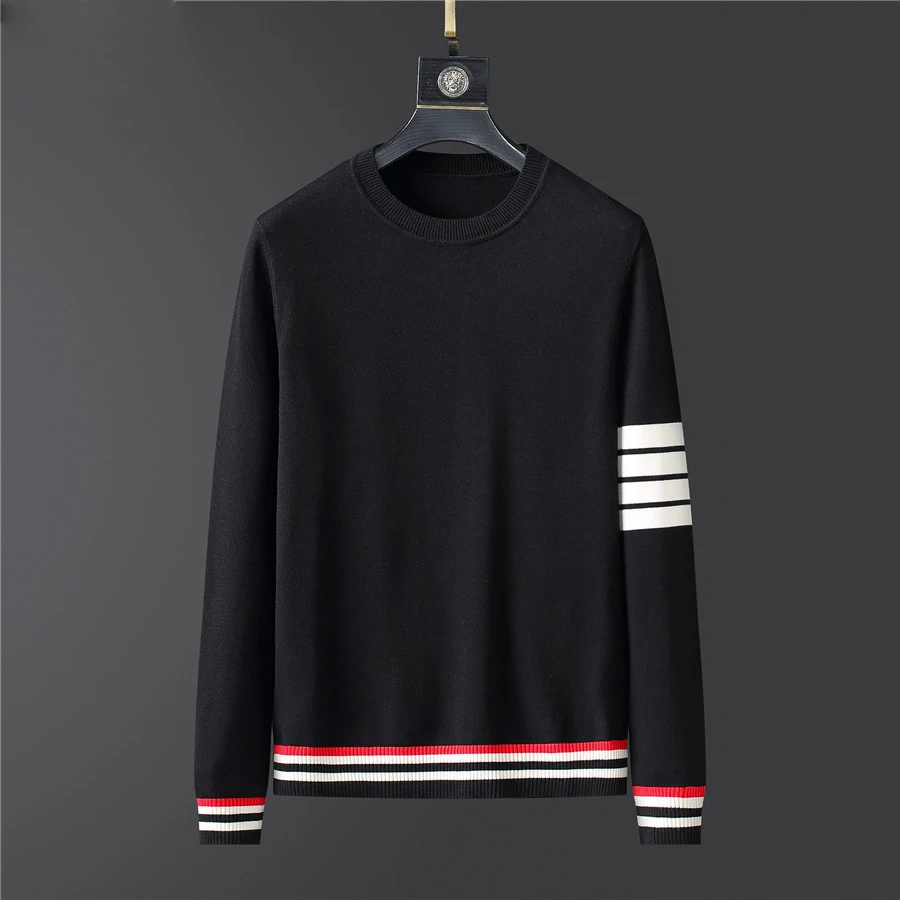 

FAKUNTN2020 new Winter Thickness Pullover Men O-neck Solid Long Sleeve Warm Slim Sweaters Men's Sweater Pull Male Clothing