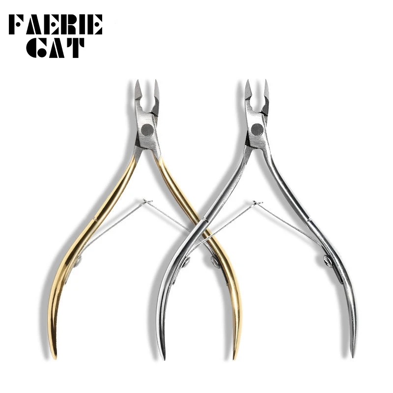 

1pc Professional Nail Cuticle Scissors Gold/Silver Stainless Steel Dead Skin Cutter Double Arc Manicure Nail Care Tool Supplies