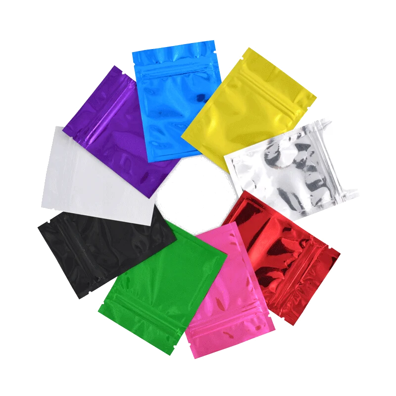 100 шт. разноцветные пакеты из фольги с застежкой молнией|Целлофановые и