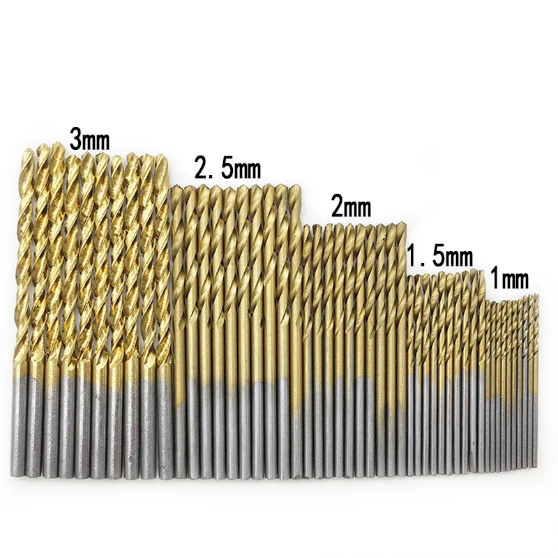

50 PCS HSS Cobalt Twist Drill Bits HSS-Co For Hard Metal Stainless Steel 1mm-3mm