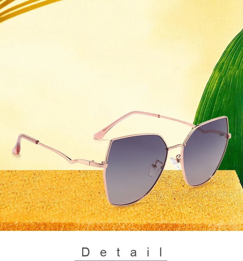 

2021 new polarized sunglasses female fashion online celebrity cat's eye metal sunglasses female trend outdoor