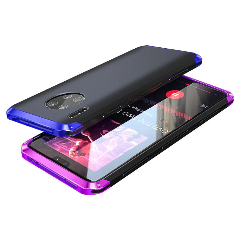 Funda de Metal de lujo a prueba de golpes para Huawei Mate 40 30, carcasa de aluminio duro delgado e h&iacute;brida para Pc, fundas para Huawei P30 P40 Pro-2