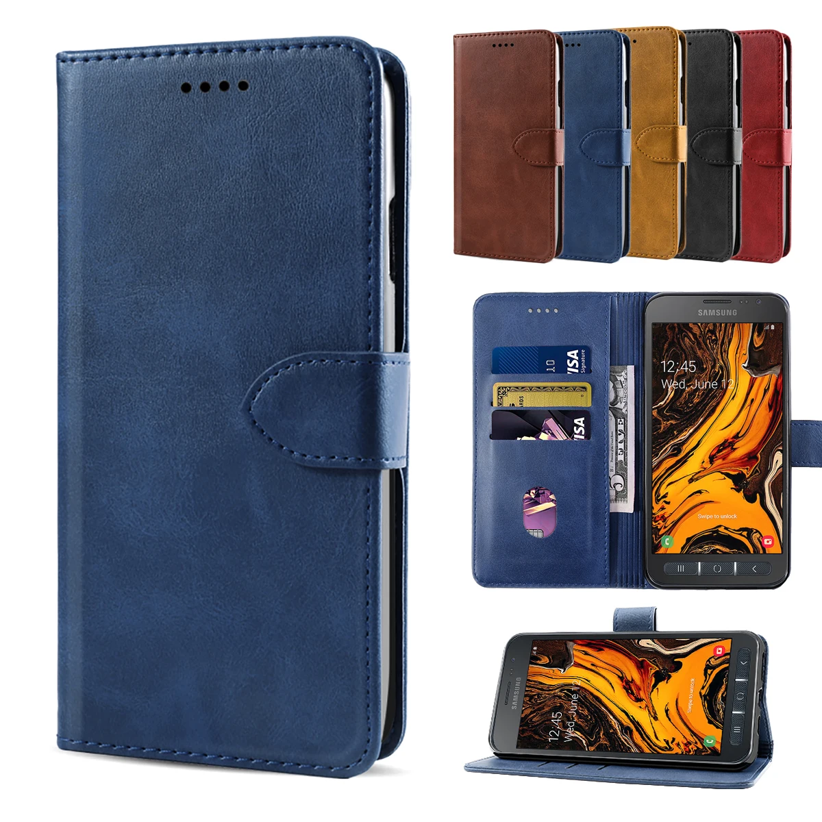 Чехол для samsung Galaxy X 4S 4 чехла контрастный цвет серия pu кожаный флип-чехол-бумажник