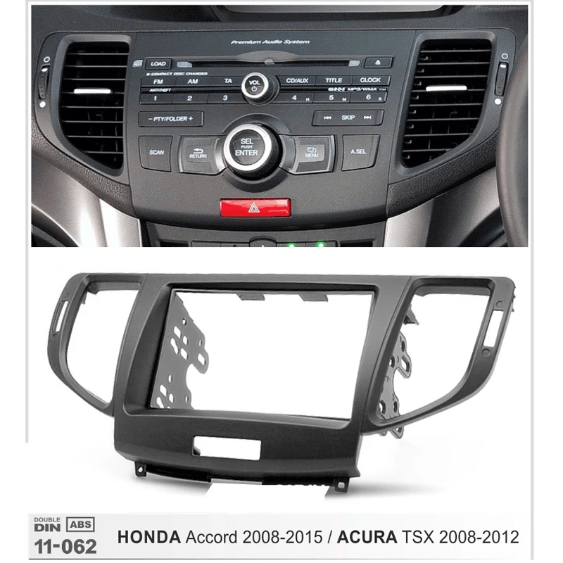

2Din Car Radio Fascia Frame Kit For HONDA Accord Acura TSX 2008-2012 Radio Stereo Audio Bezel Facia Panel Trim Dash