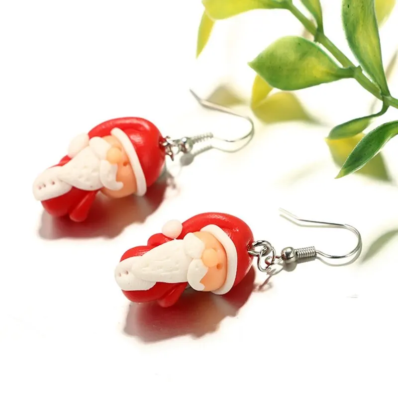 

A-1Pairs Handmade Santa Claus Christmas Earrings Ear Stud Snowman Polymer Clay Women Jewelry Best Christmas Gifts Soft Ceramics
