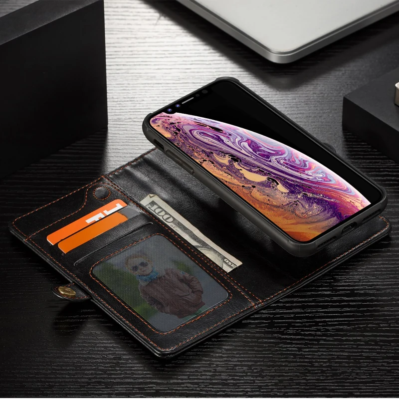 Флип Все в одном чехол для телефона Apple iPhone 11 Pro Max съемный кошелек Роскошный