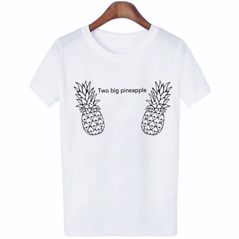 Женская одежда 2019 забавная Футболка с принтом ананаса на пляже солнца женская