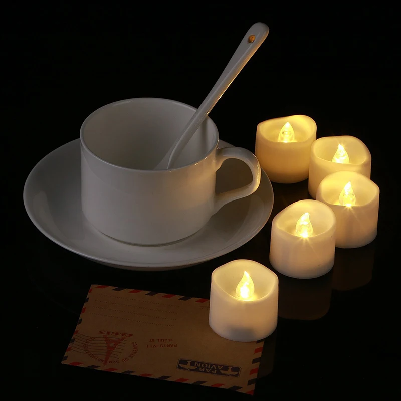1Piece Artificial Led Candle Flickering Flame Tealight Flameless Electric Tea Light for Gift Home Decoration | Дом и сад