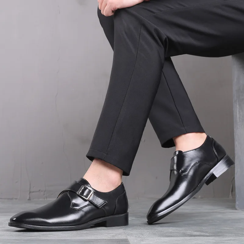 Туфли-оксфорды мужские классические кожа плоская подошва в британском стиле для