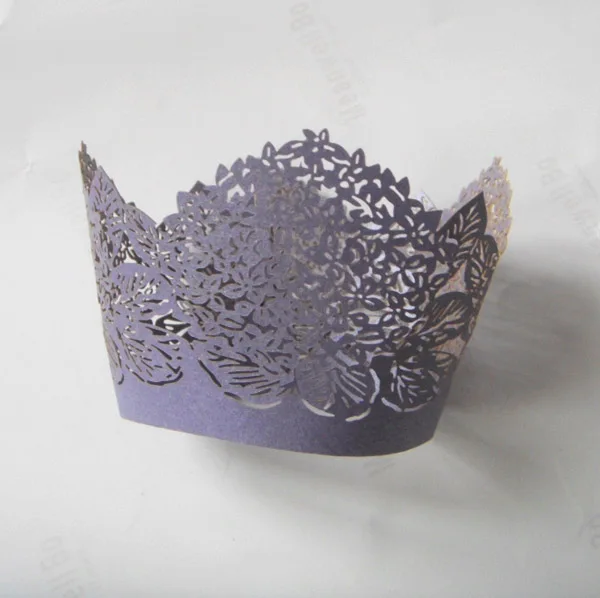 12x белый фиолетовый кружевная Лазерная резка для кексов вкладыш выпечки чашки