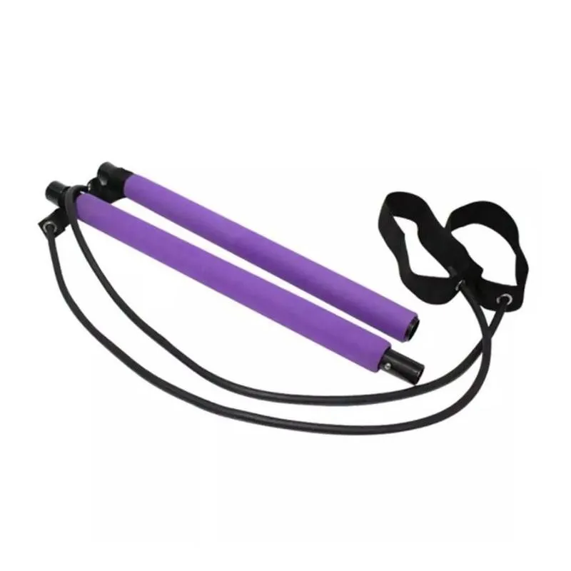 

1 Pcs Pilates Bar Stick With Resistance Band For Home Fitness Sports Body Workout Exercise Yoga Pull Rods Rope Puller Indoor