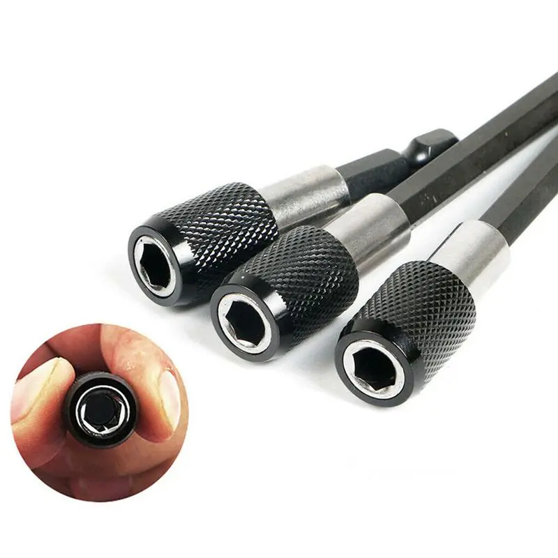

3pcs Set 1/4 Hex Shank Screw Driver Extension Bit Stainless Steel Tool Extension Drill Bit Quick Release Holder Screw Driver