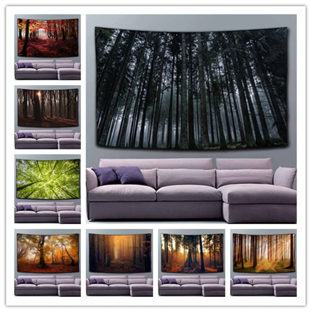 

Creative Scenery Coconut Tree Wall Hanging Forest Tapestry Home Decoration Wall Tapestry