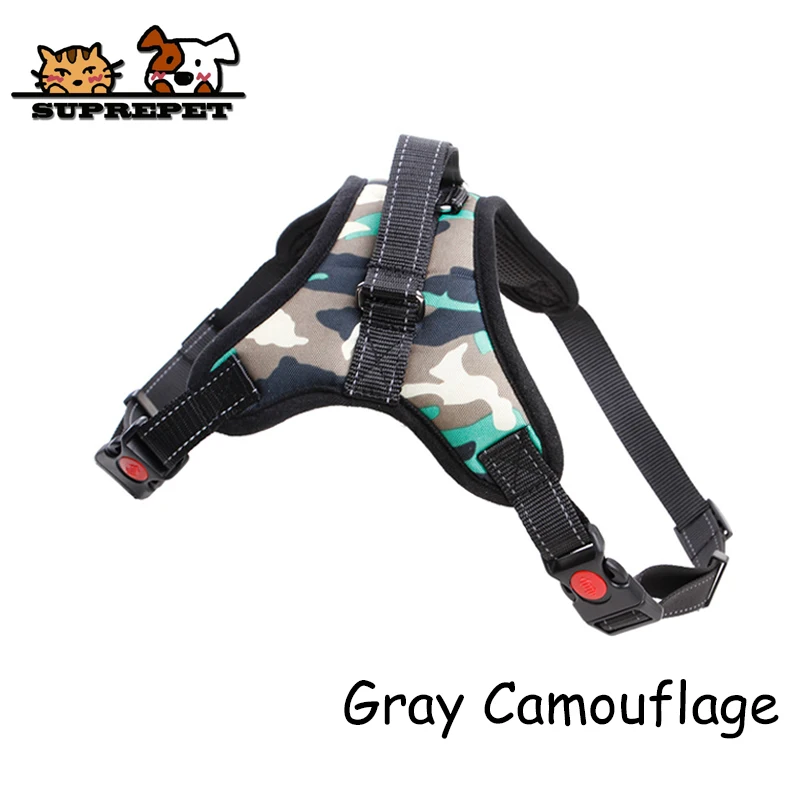 Gray SUPREPET поводок для собак Хаски очень прочный нейлон поводок для собак жилет Лидер поводок ошейник регулируемый поводок Светоотражающие принадлежности для собак - Цвет: Gray