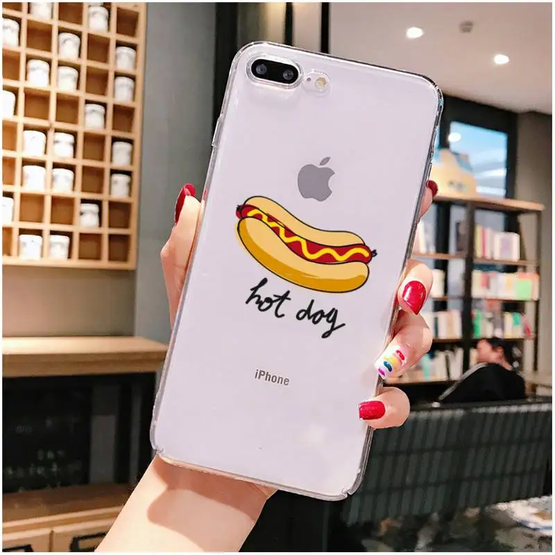

Hot dog Phone Case For iPhone X XS MAX 6 6s 7 7plus 8 8Plus 5 5S SE 2020 XR 11 11pro max Clear funda Cover