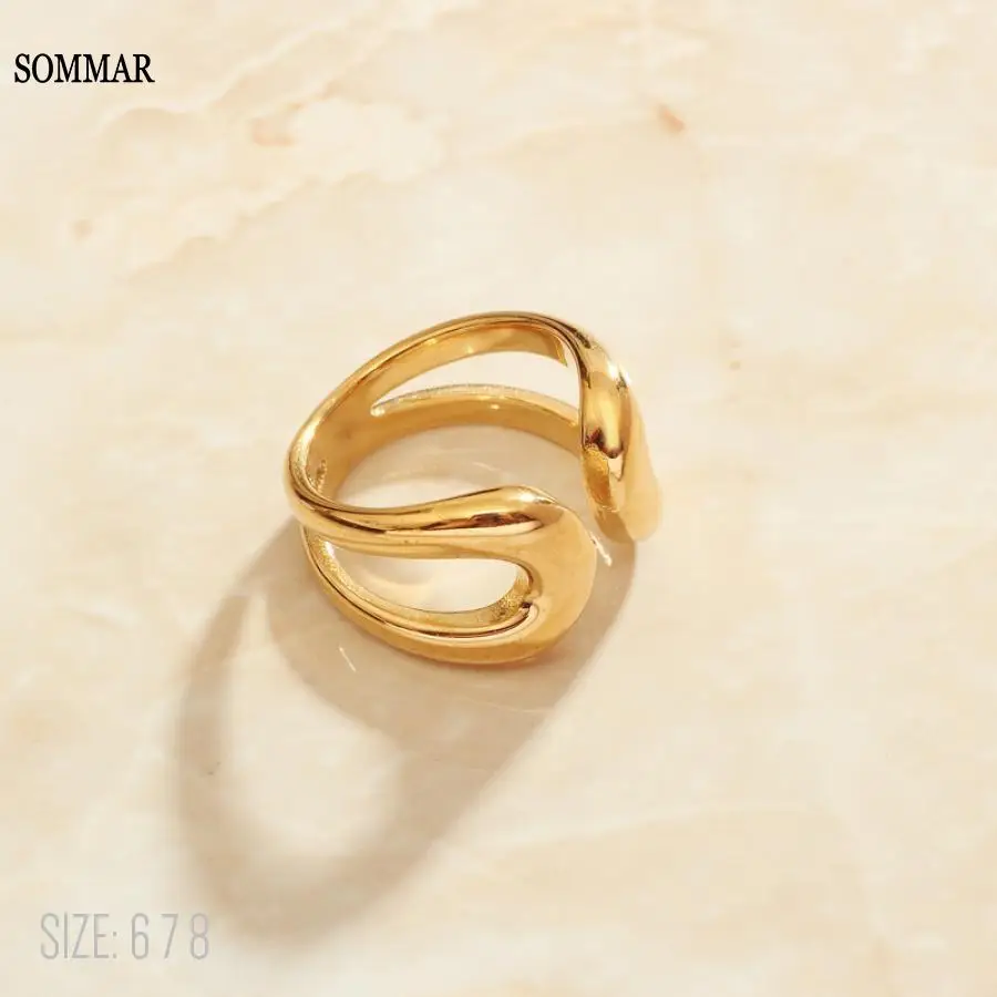 SOMMAR 2021 new hit 18KGP riempito in oro misura 6 7 8 Maiden Knuckle Rings Open, double layer men ring Prom accessori