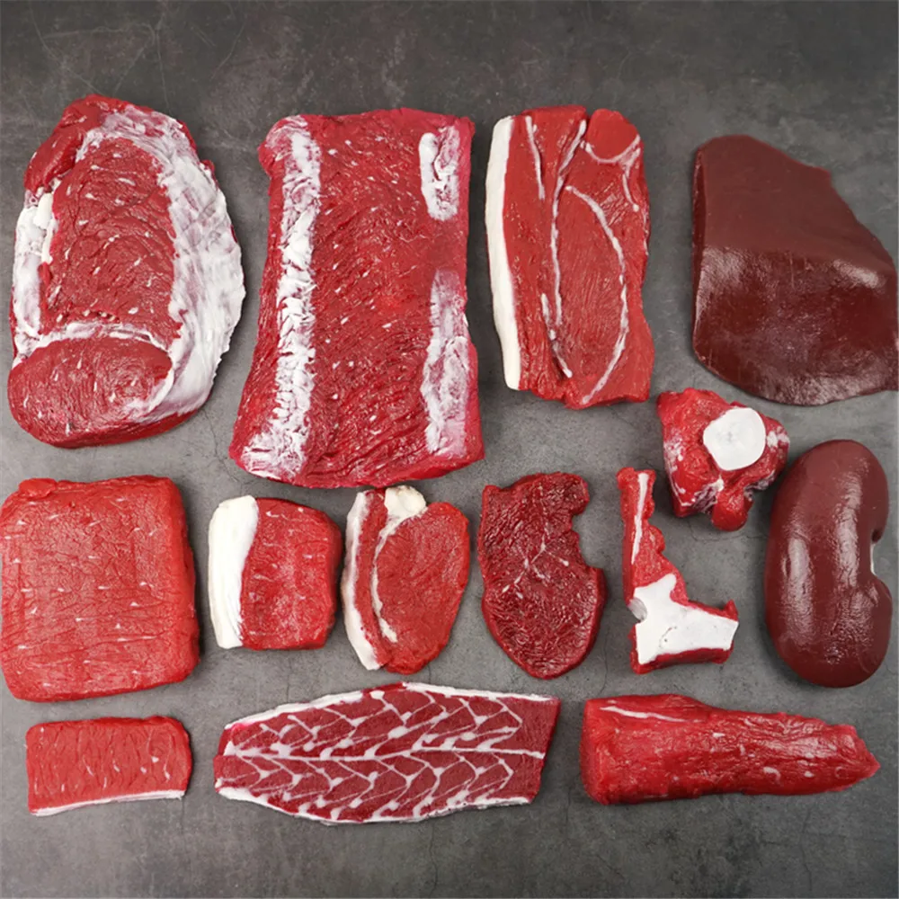 

supermarket shopping mall grocery restaurant store decor fake simulation lean meat pork beef slice block steak chops model props